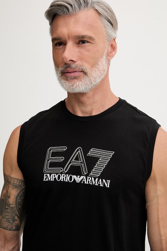 EA7 Emporio Armani top pánsky bavlnený čierna AF10375.7M001306