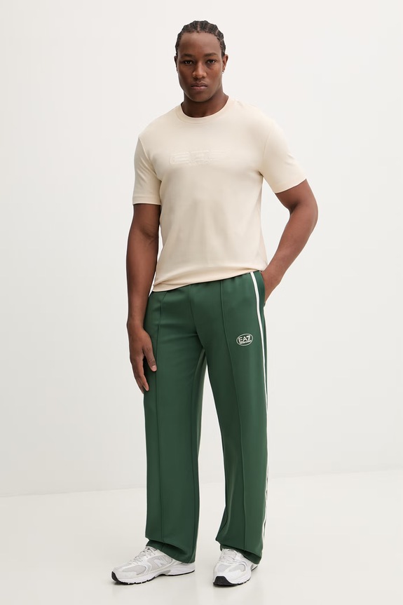 Bavlnené tričko EA7 Emporio Armani AF10441.7M001498 béžová SS26