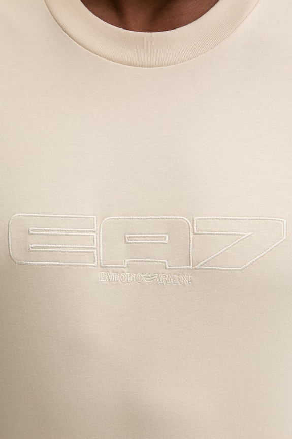 Bavlnené tričko EA7 Emporio Armani AF10441.7M001498 béžová