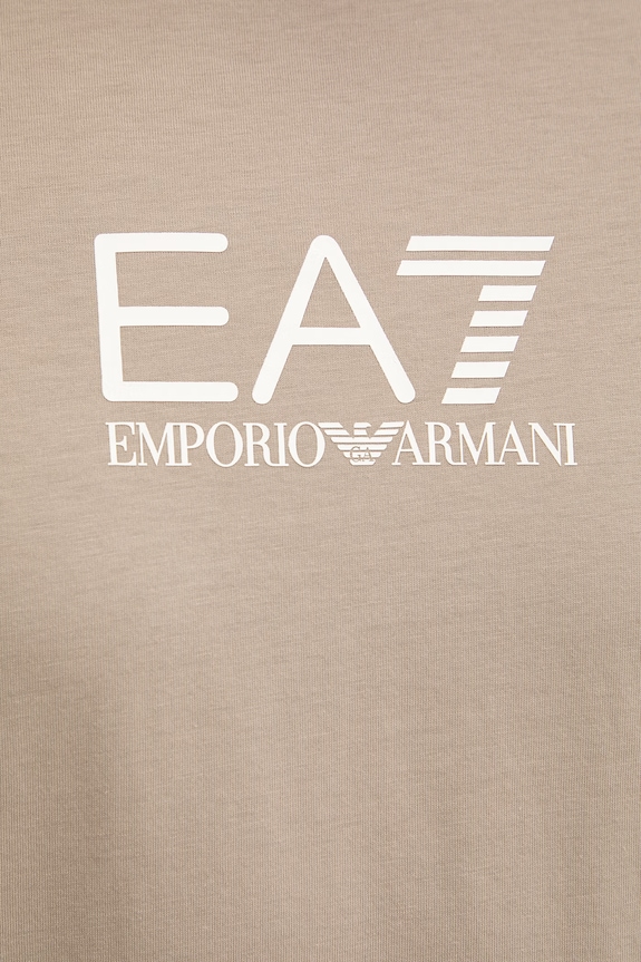 EA7 Emporio Armani t-shirt bawełniany AF12503.7M001603 brązowy