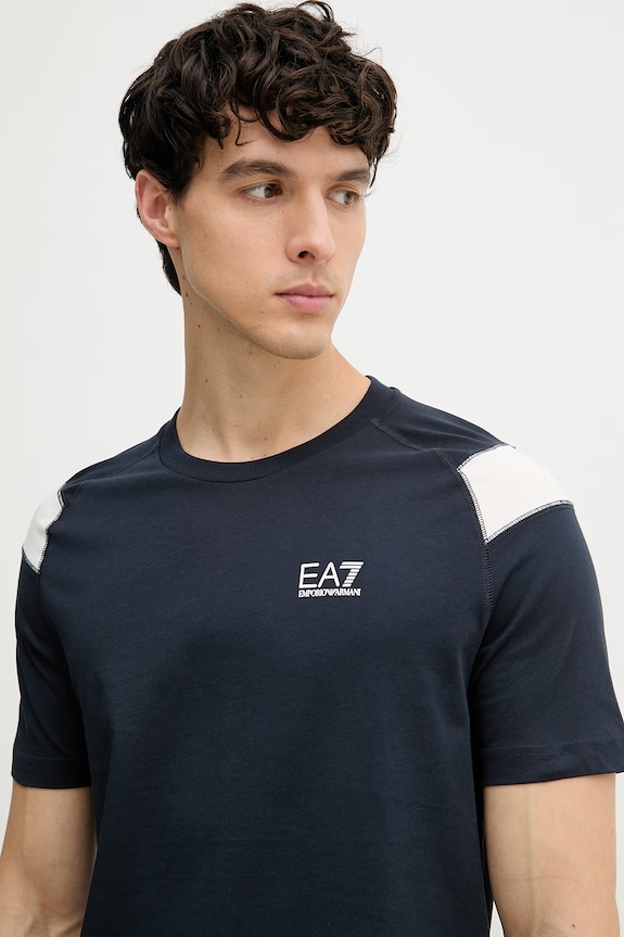 EA7 Emporio Armani tričko pánske bavlnené tmavomodrá AF10375.7M001624