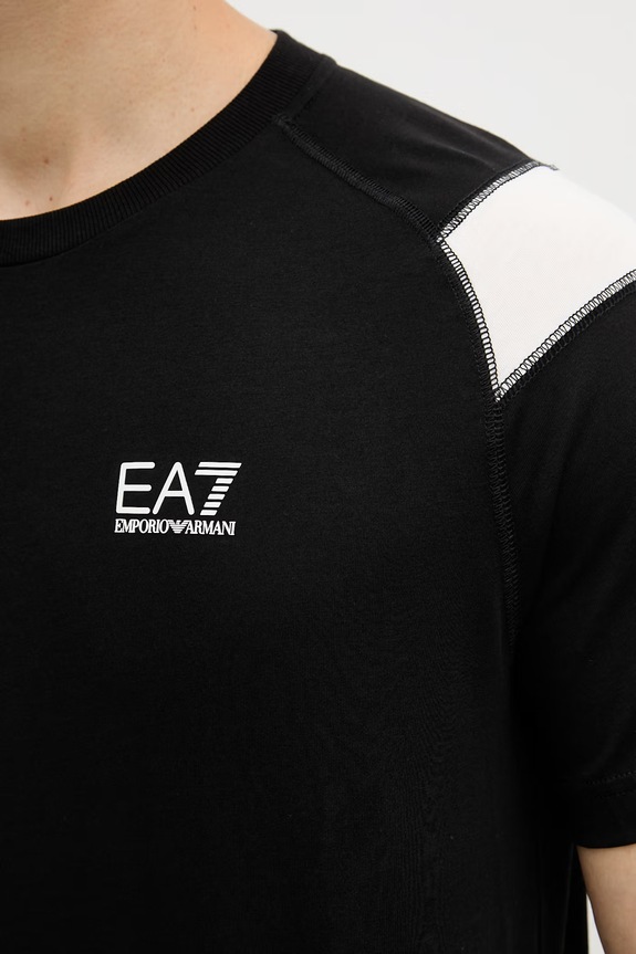 EA7 Emporio Armani tričko pánske bavlnené AF10375.7M001624 čierna
