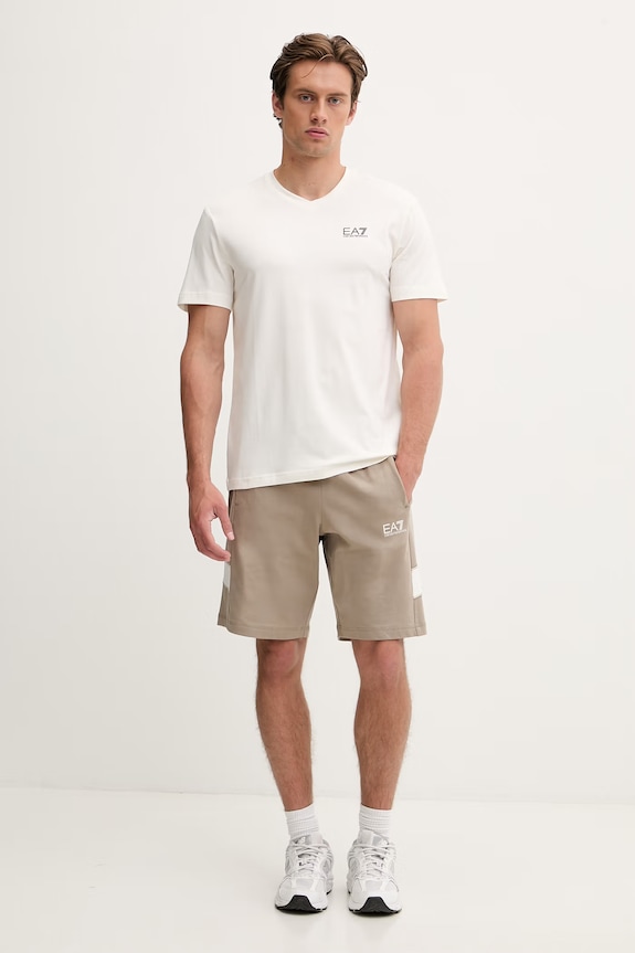 EA7 Emporio Armani majica za muškarce s pamukom PJVQZ.8NPT27 bež SS26