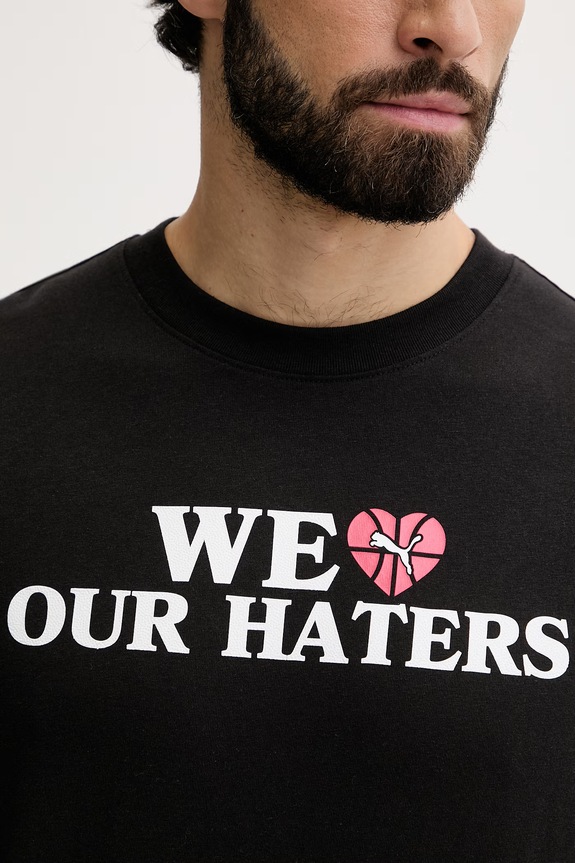 Puma t-shirt męski bawełniany Out the mail Haters 634953 czarny
