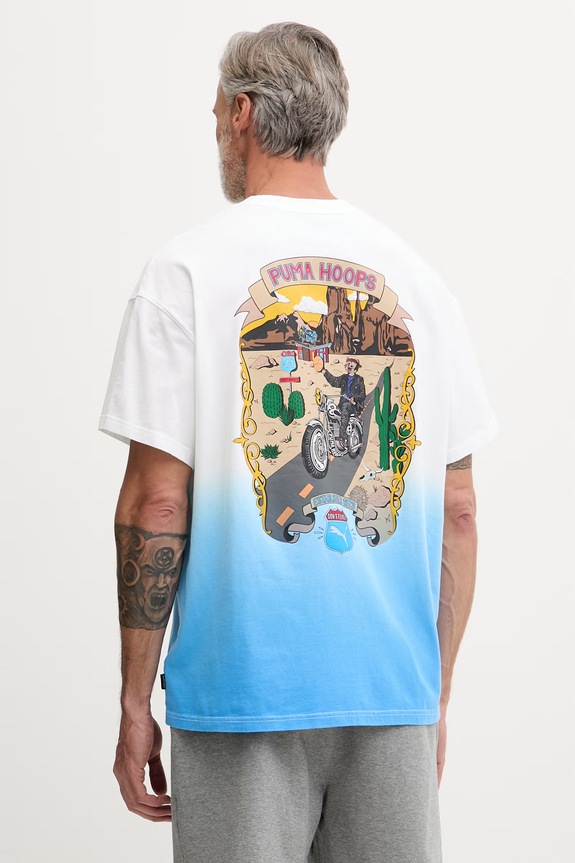 Puma tricou pentru bărbați, din bumbac ATW Dylan Tee alb 635058