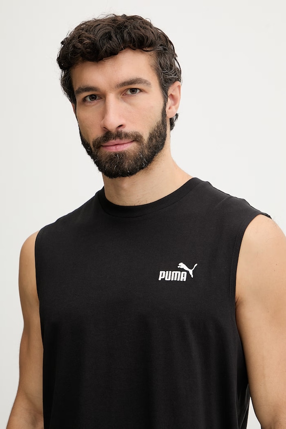 Puma pánske bavlnené Essential Logo čierna 682626