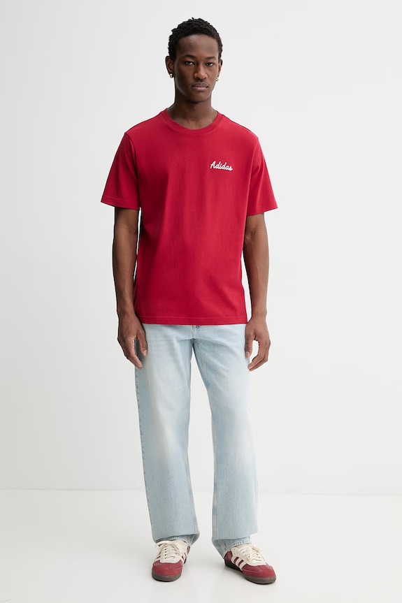 adidas t-shirt bawełniany Novelty Bowl JZ5035 czerwony SS26