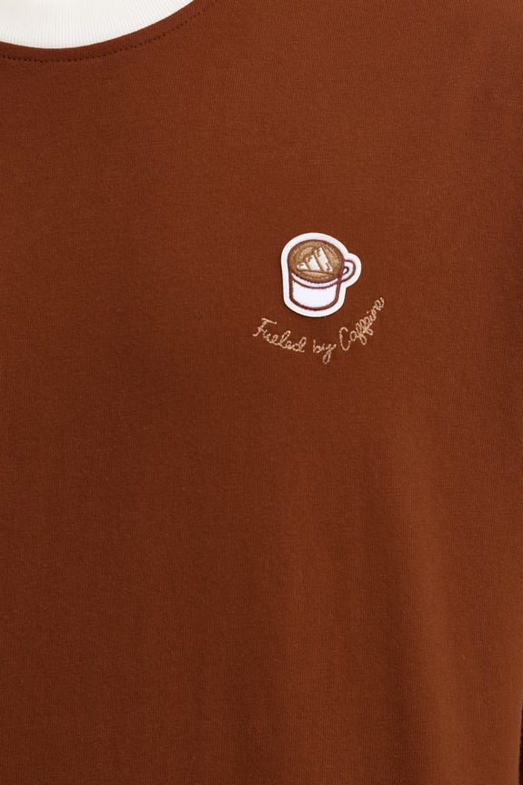 Хлопковая футболка adidas Coffee Cup JZ5070 коричневый