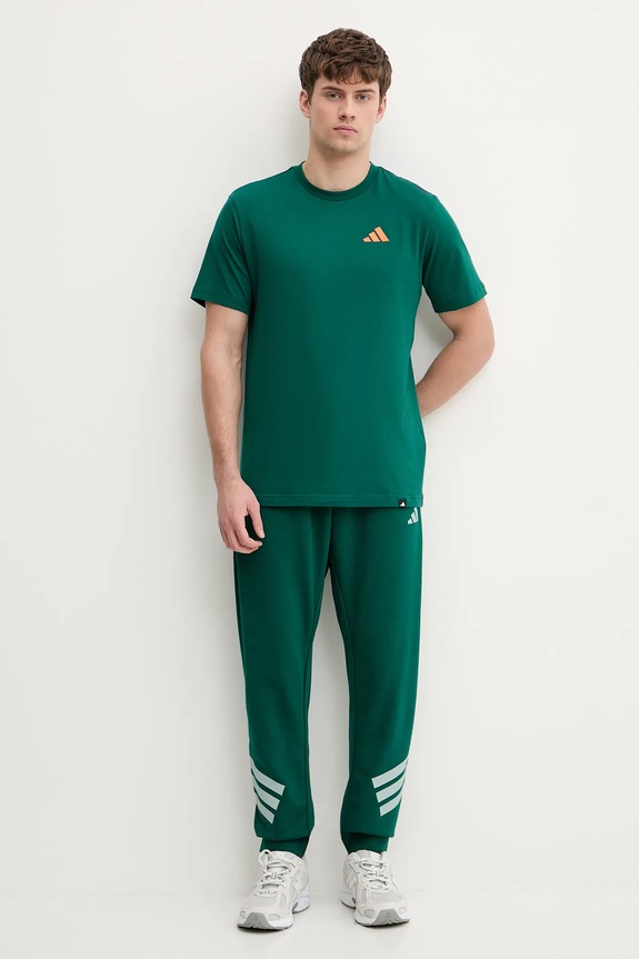 adidas pamut póló Everyday Getaway JZ7558 zöld SS26