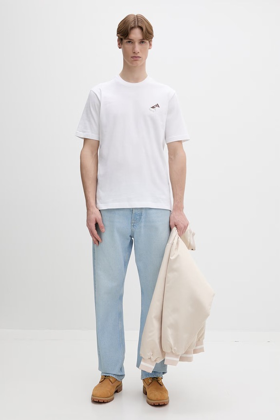 Bavlněné tričko adidas Coffee Cafe KB2497 bílá SS26