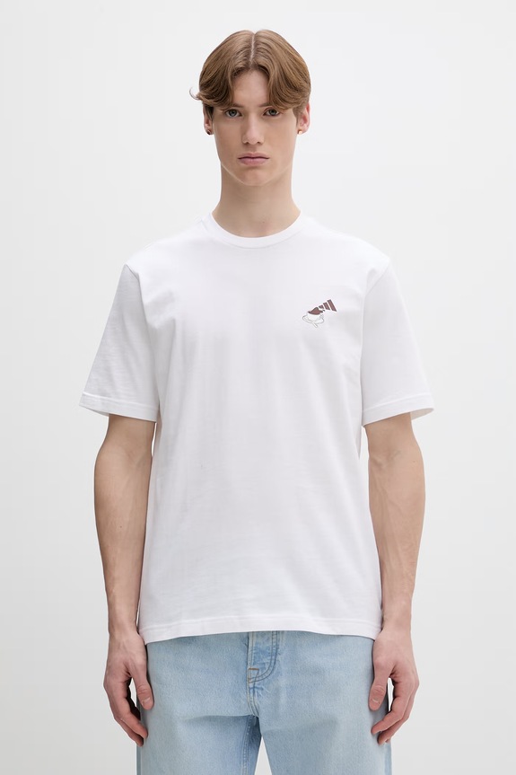 Oblečení Bavlněné tričko adidas Coffee Cafe KB2497 bílá