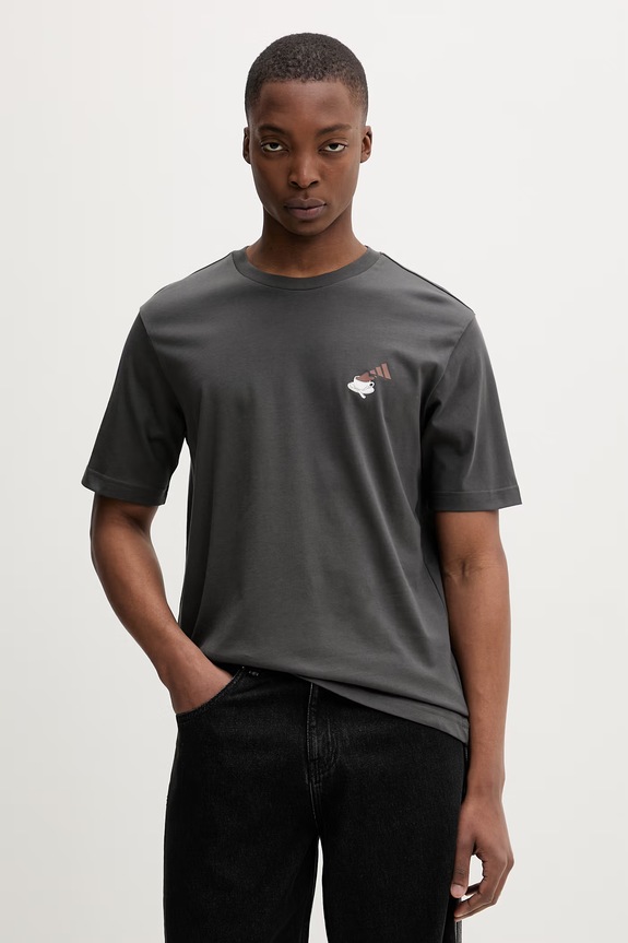 Îmbrăcăminte Adidas tricou pentru bărbați, din bumbac Coffee Cafe KB2499 gri
