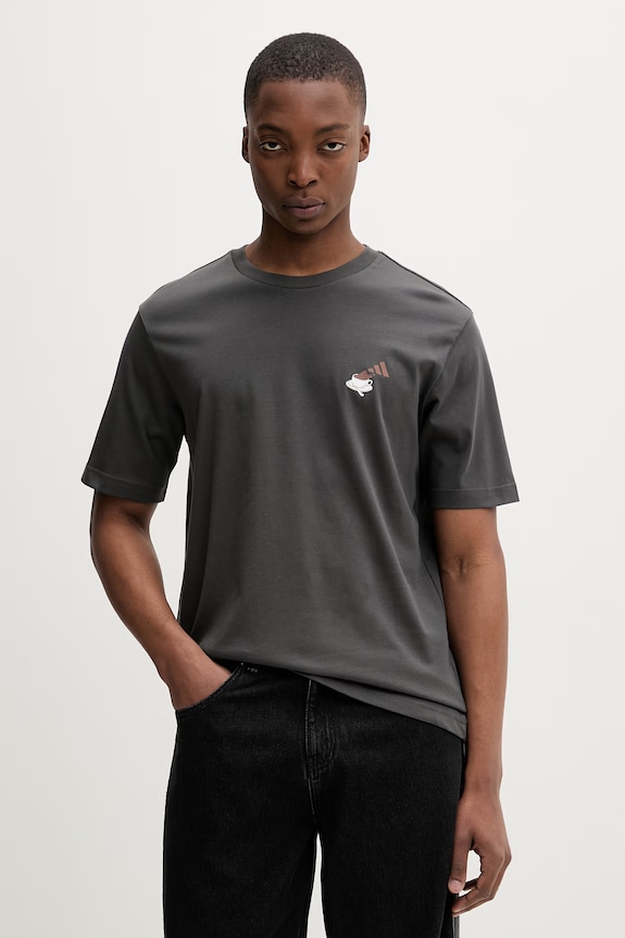Îmbrăcăminte Adidas tricou pentru bărbați, din bumbac Coffee Cafe KB2499 gri