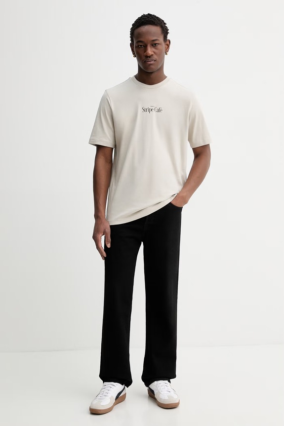 Βαμβακερό μπλουζάκι adidas Coffee Cafe KB2501 μπεζ SS26