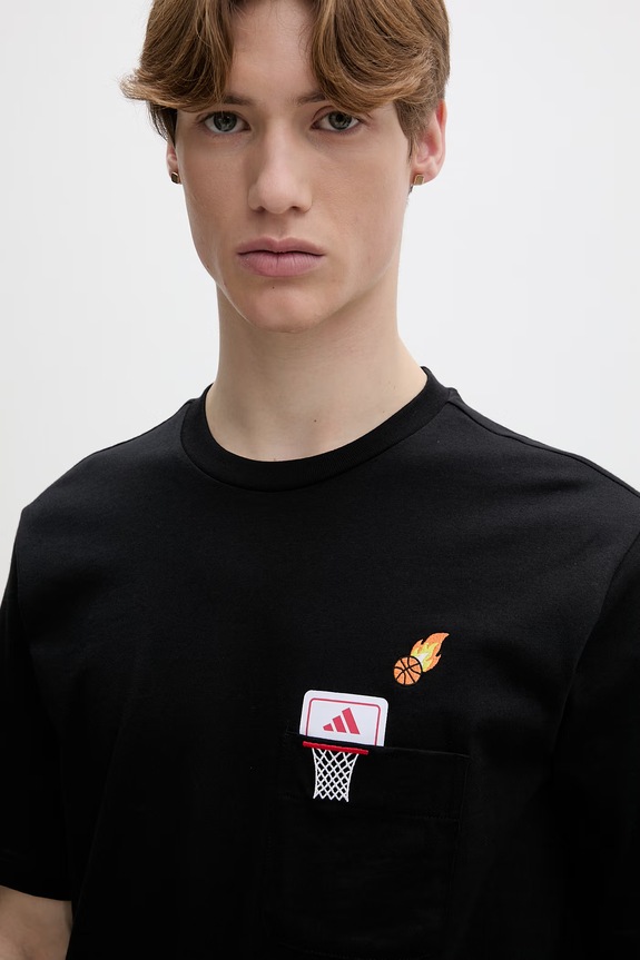 Bavlněné tričko adidas The Mini Embroidery černá KB2526