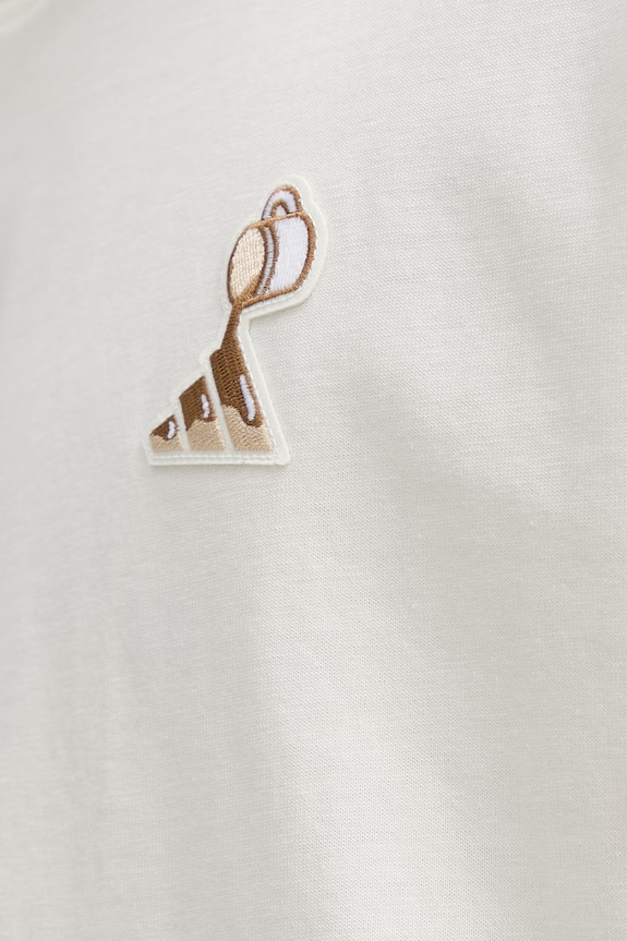 Βαμβακερό μπλουζάκι adidas Coffee Cafe KB4845 μπεζ