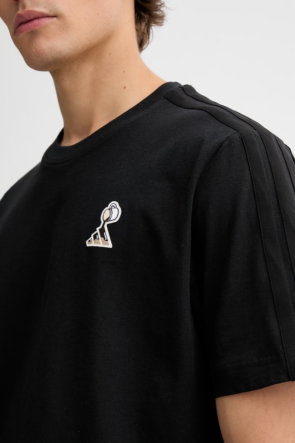 Βαμβακερό μπλουζάκι adidas Coffee Cafe KB4847 μαύρο