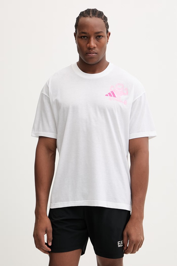 adidas Performance tricou de antrenament print alb KB9411