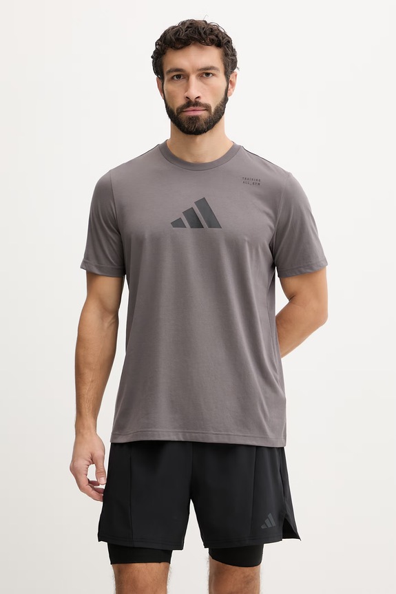 Sportska majica kratkih rukava adidas Performance print smeđa KB9455