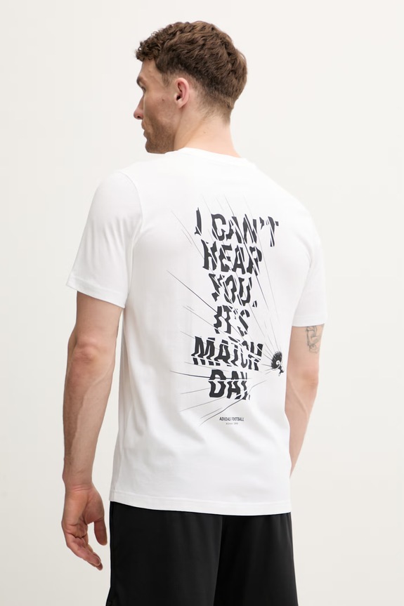 adidas Performance t-shirt męski bawełniany beżowy KB9492
