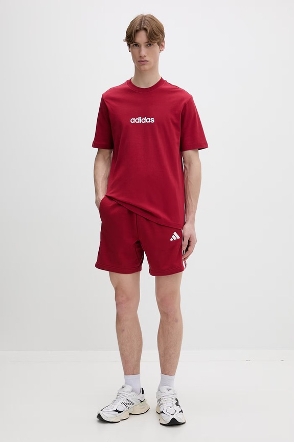Bavlněné tričko adidas KC0881 červená SS26