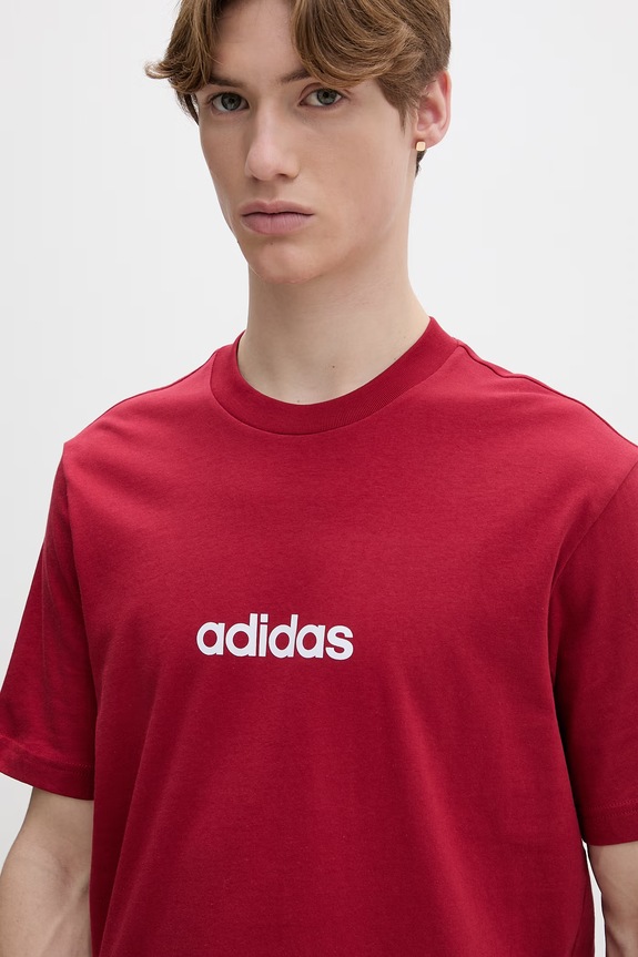 Bavlněné tričko adidas červená KC0881