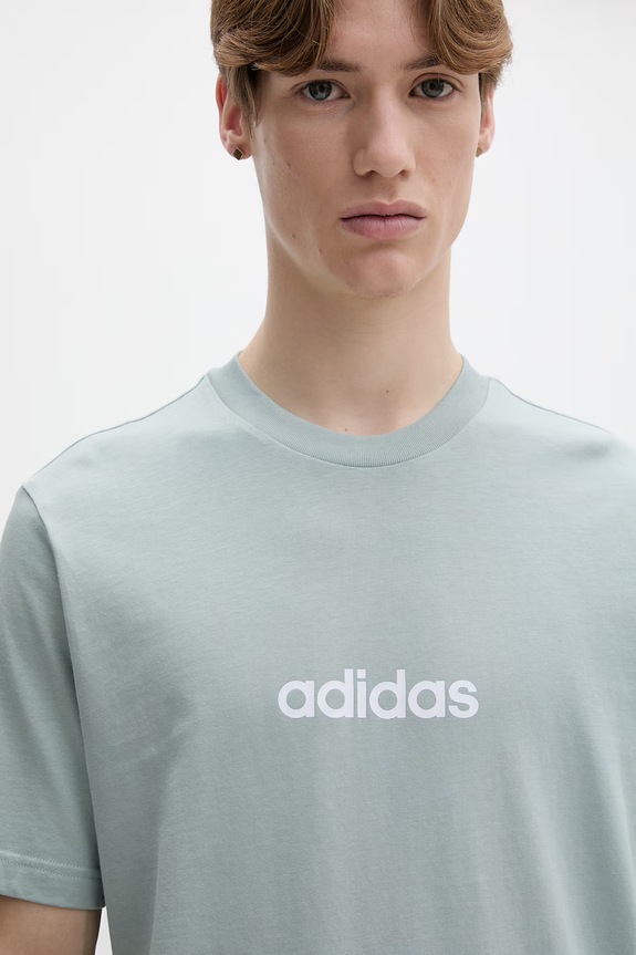 Βαμβακερό μπλουζάκι adidas τιρκουάζ KC0882