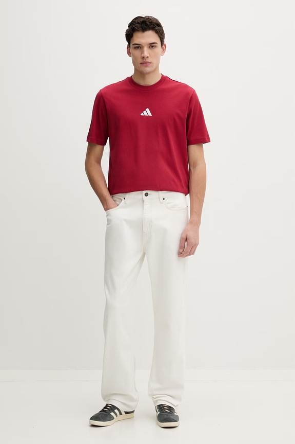 Bavlněné tričko adidas KC0902 červená SS26