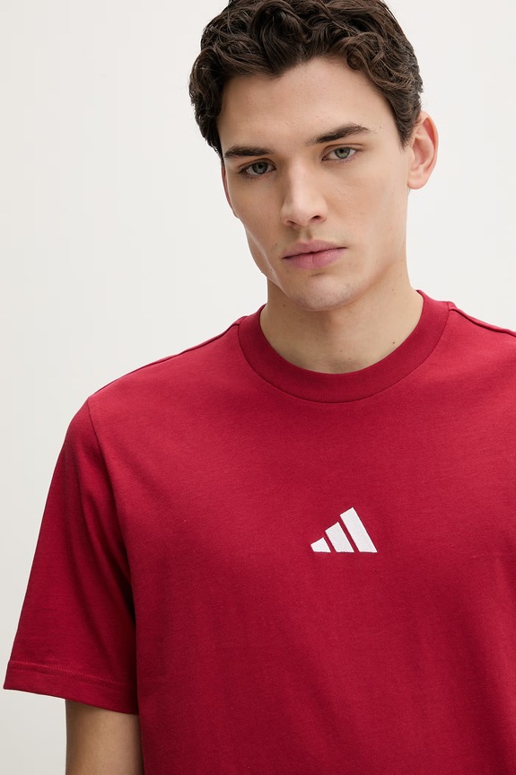 Bavlněné tričko adidas červená KC0902