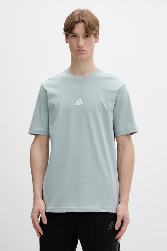 Βαμβακερό μπλουζάκι adidas κανονικό τιρκουάζ KC0903