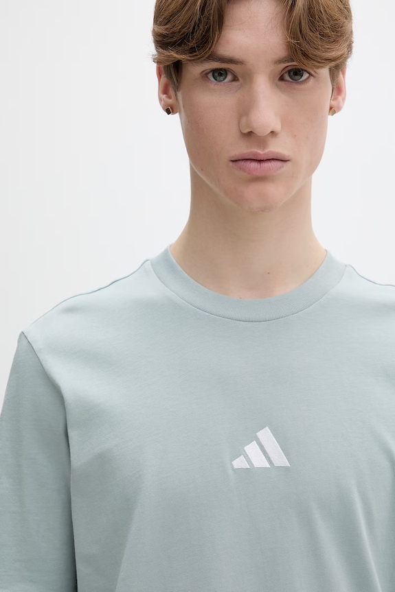 Βαμβακερό μπλουζάκι adidas τιρκουάζ KC0903
