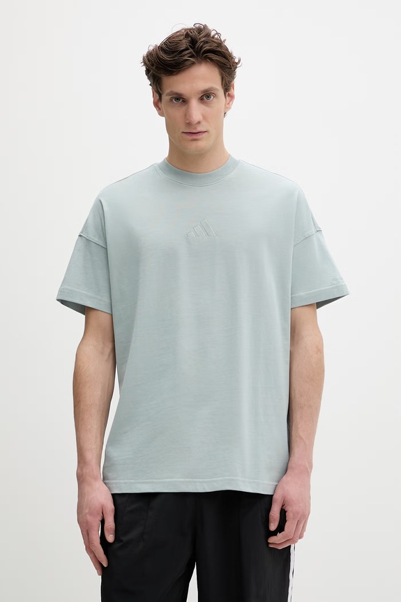 adidas t-shirt bawełniany bawełna turkusowy KC3189