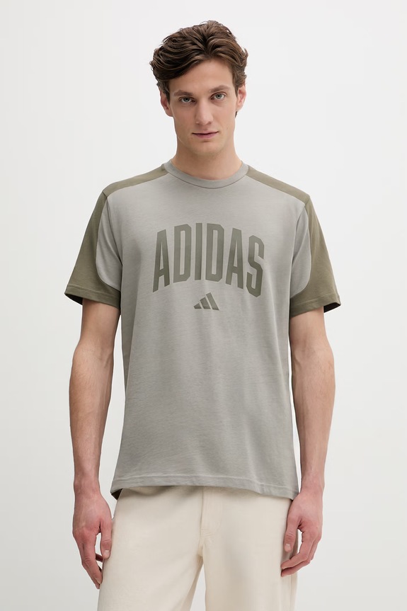 Бавовняна футболка adidas Collegiate бавовна зелений KC3417