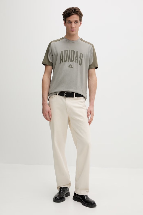 Бавовняна футболка adidas Collegiate KC3417 зелений SS26
