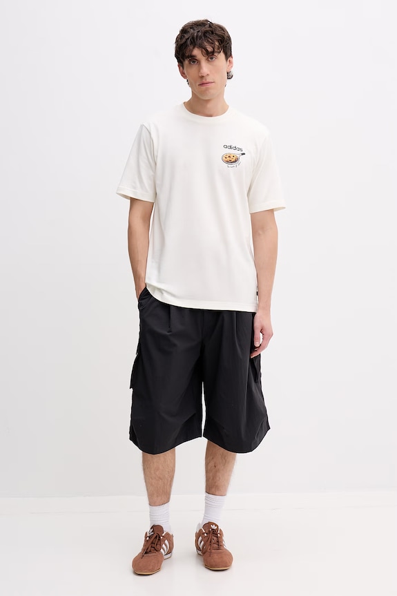 adidas t-shirt męski bawełniany Cookie KD3931 beżowy SS26