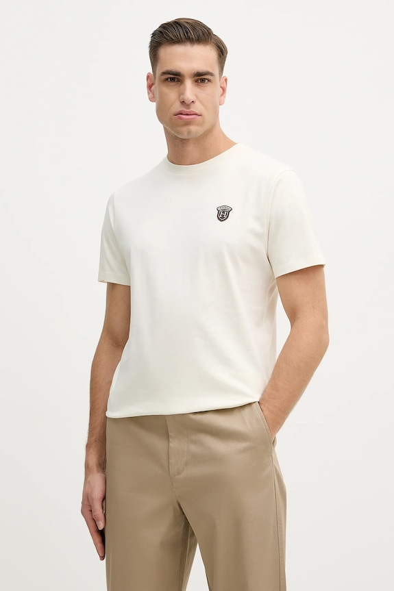 Hackett London tricou din bumbac imprimeu bej HM5000063