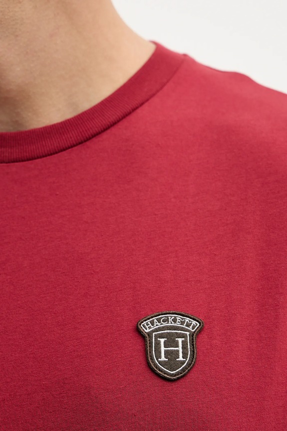 Bavlnené tričko Hackett London HM5000063 burgundské