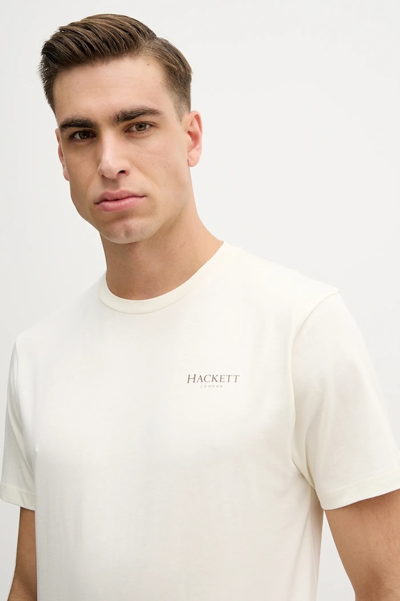 Bavlnené tričko Hackett London béžová HM5000067