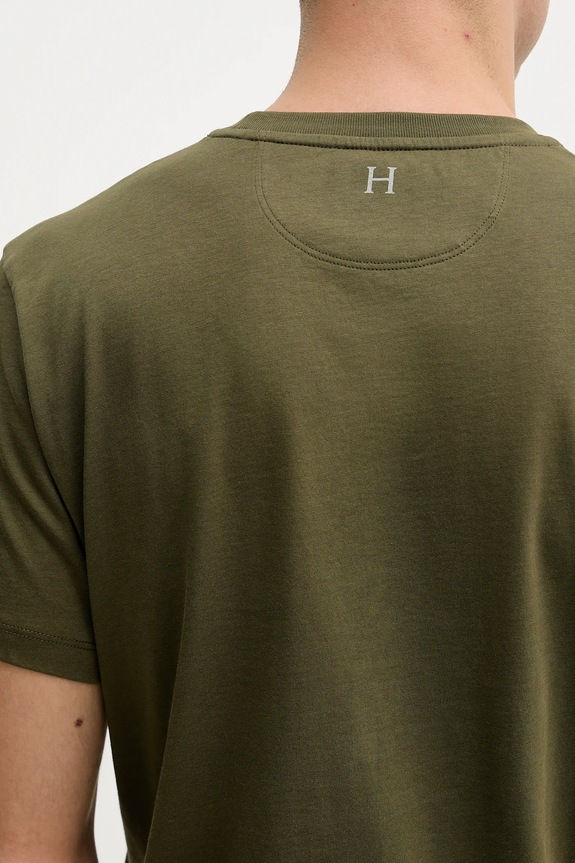 Bavlnené tričko Hackett London HM5000067 zelená