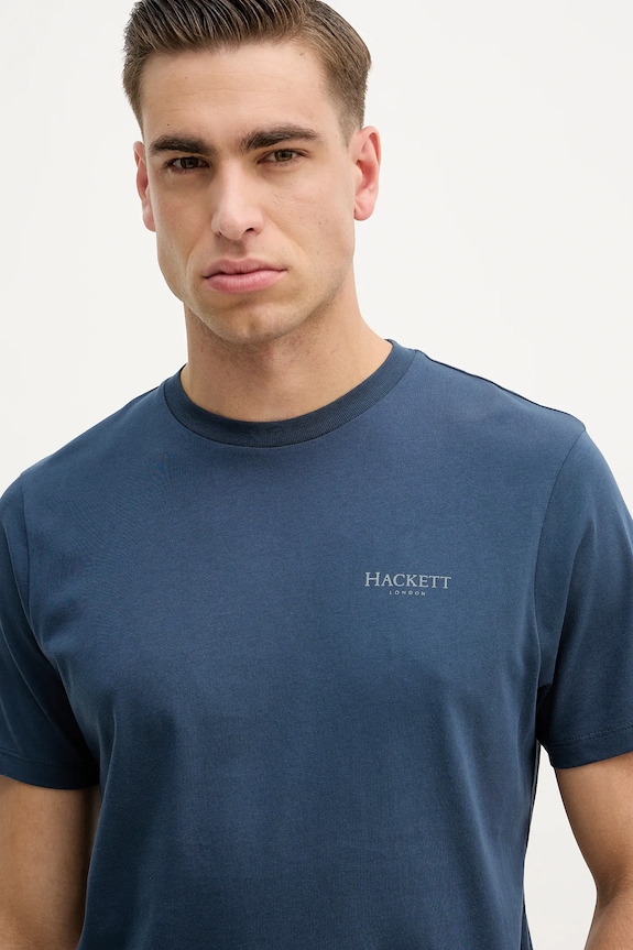 Bavlnené tričko Hackett London modrá HM5000067