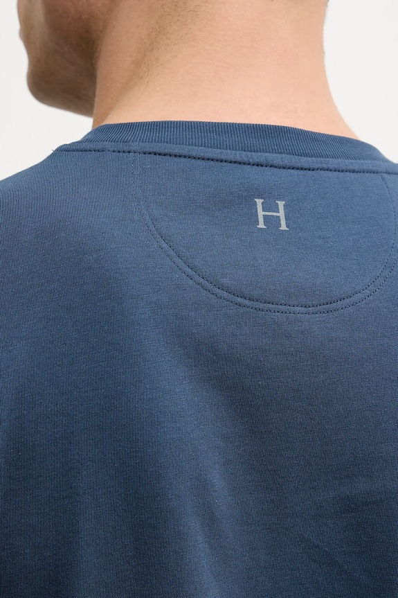 Bavlnené tričko Hackett London HM5000067 modrá
