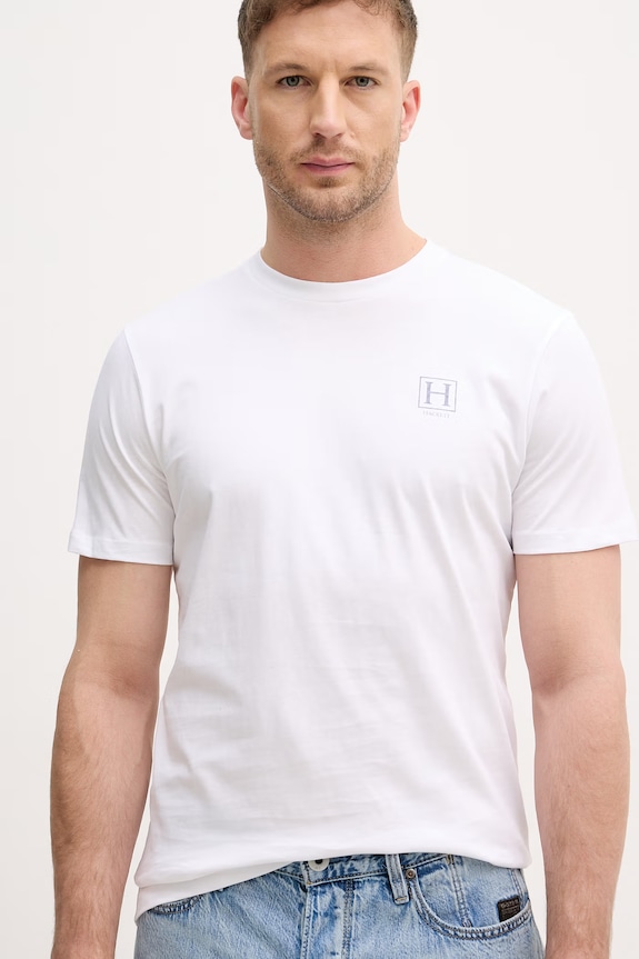 Hackett London tričko pánske bavlnené biela HM5000077
