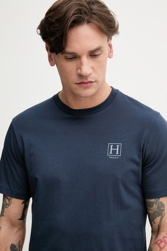 Hackett London Tričko pánske bavlnené tmavomodrá HM5000077