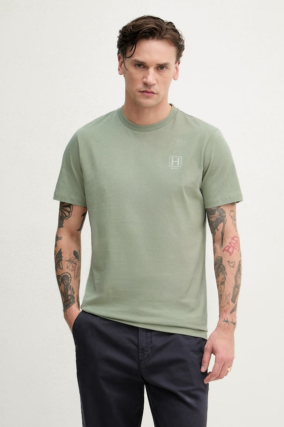 Hackett London tričko pánske bavlnené zelená HM5000077