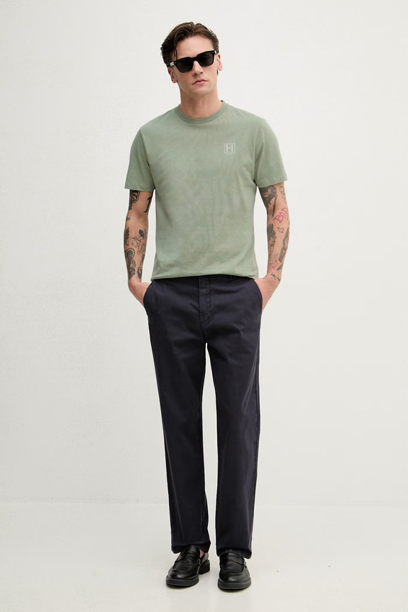 Hackett London tričko pánske bavlnené HM5000077 zelená SS26