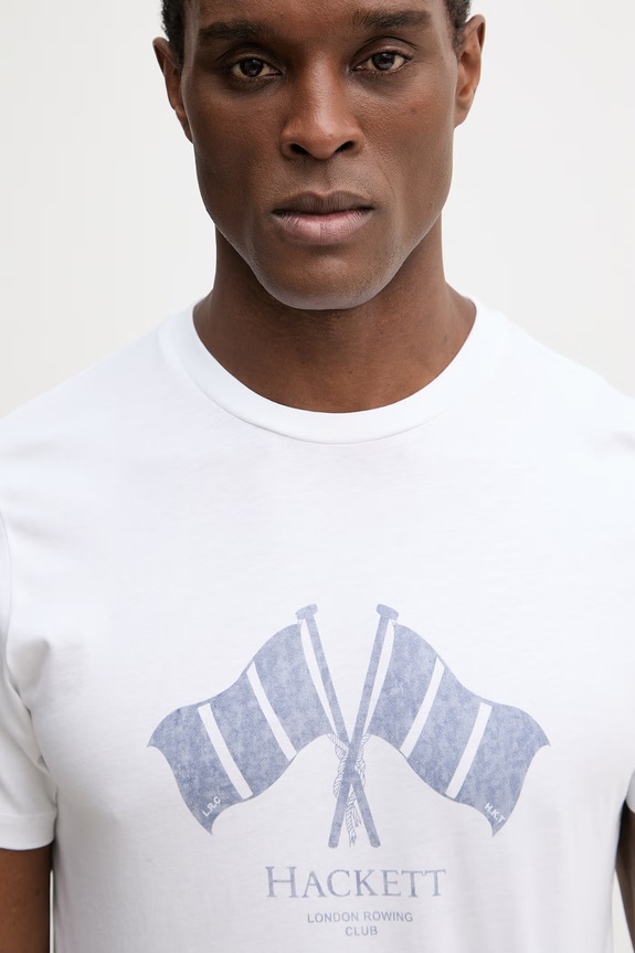 Hackett London t-shirt bawełniany biały HM5000084
