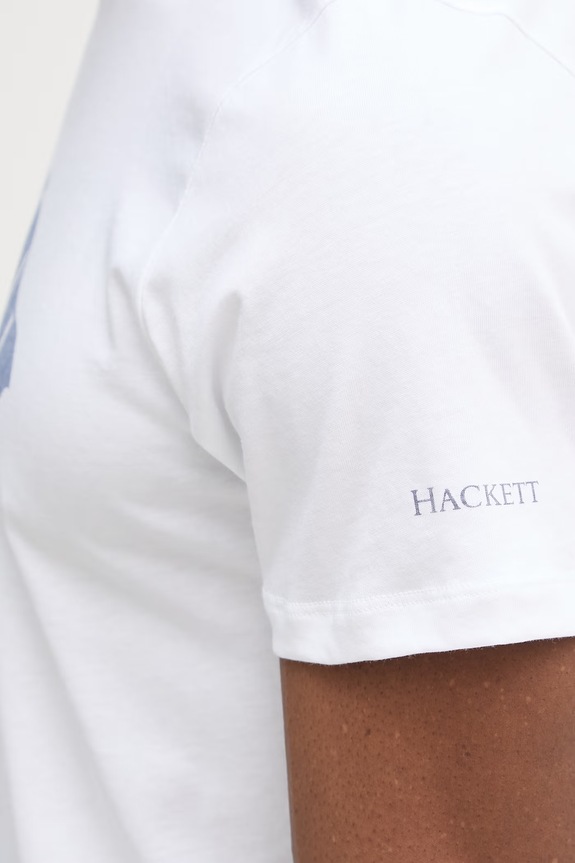 Hackett London t-shirt bawełniany HM5000084 biały