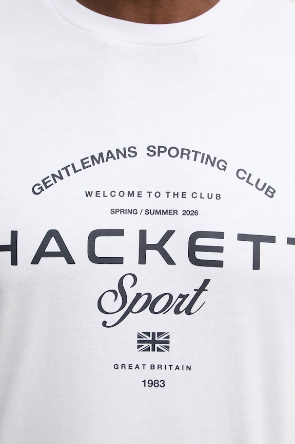 Βαμβακερό μπλουζάκι Hackett London λευκό HM5000098