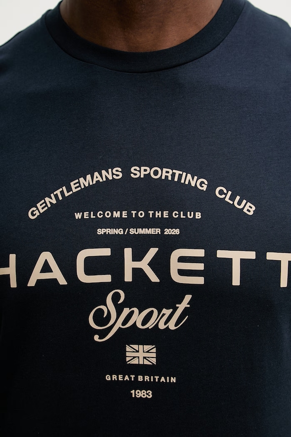 Bavlněné tričko Hackett London HM5000098 námořnická modř