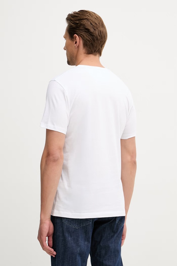 Ρούχα Hackett London T-shirt Ανδρικό βαμβακερό HM5000092 λευκό
